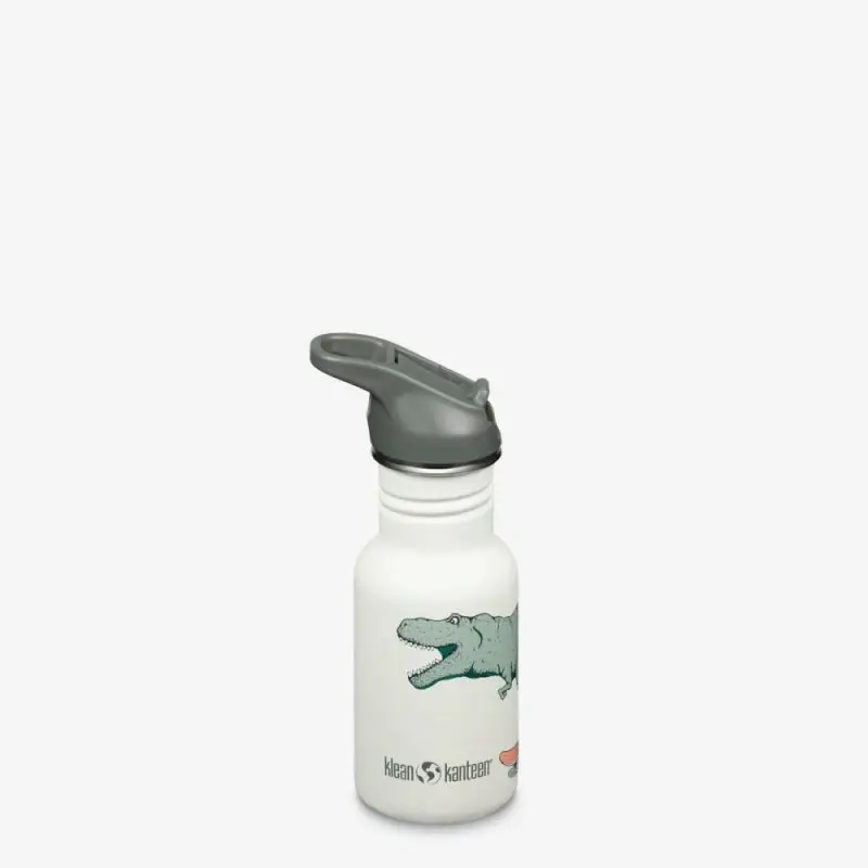 Sticla din otel pentru copii Klean Kanteen Kid Classic Narrow 355 ml cu capac sport flip Dino Skate - imaginea 1