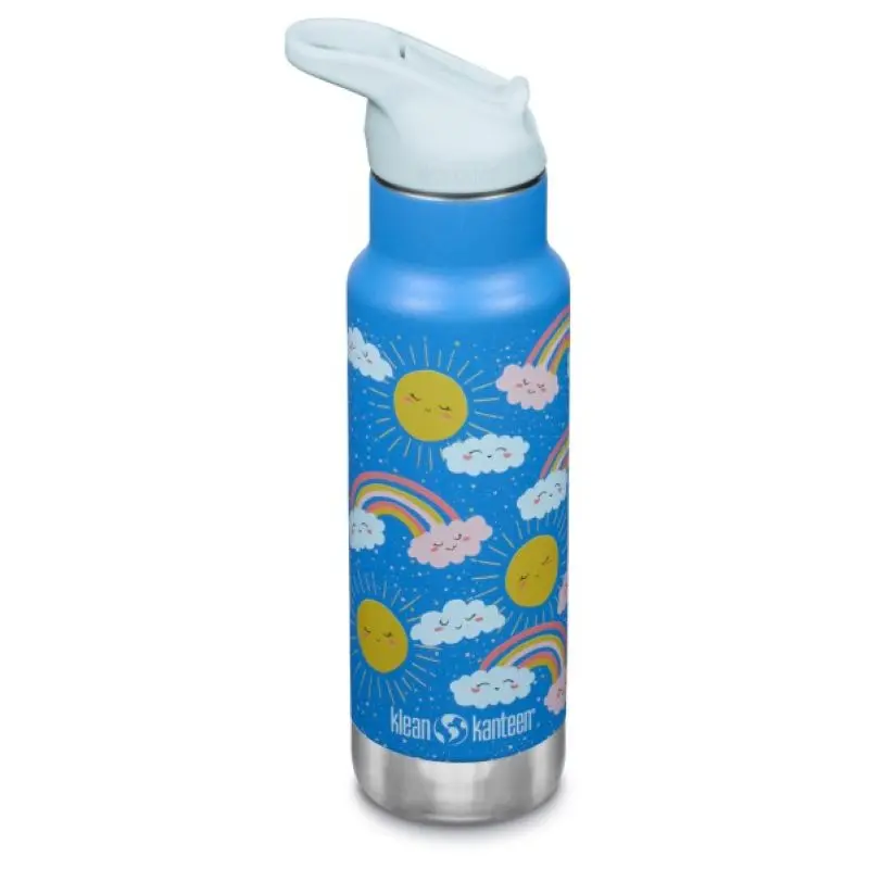 Termos din otel pentru copii Klean Kanteen Insulated Kid Classic Narrow 355 ml cu capac sport flip Rainbows - imaginea 1