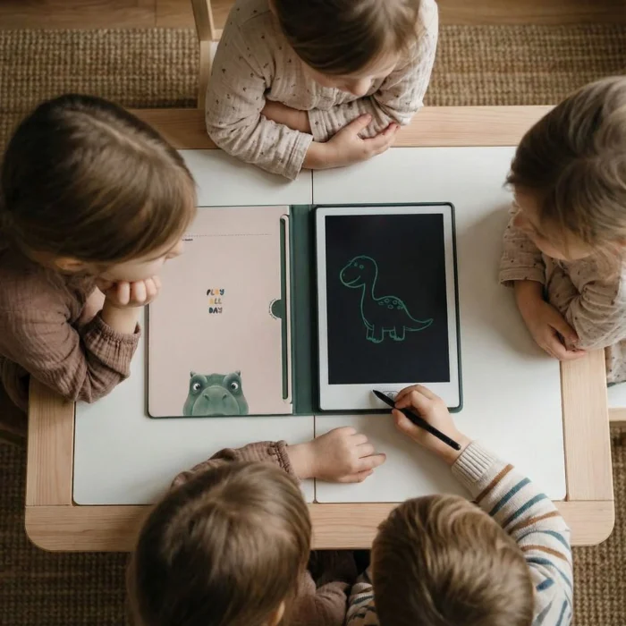 Tabletă grafică cu fișe de desen – KidBook – Dino - imaginea 3