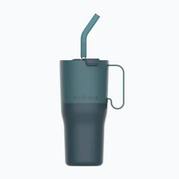 Pahar termic cu capac rabatabil și pai Klean Kanteen 1064 ml, Brittany Blue - imaginea 1