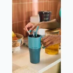 Pahar termic cu capac rabatabil și pai Klean Kanteen 1064 ml, Brittany Blue - imaginea 2 Pahar termic cu capac rabatabil și pai Klean Kanteen 1064 ml, Brittany Blue - imaginea 2