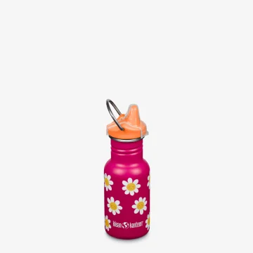 Sticla de apa Klean Kanteen Classic Sippy 355 ml- Happy Flowers - imaginea 1