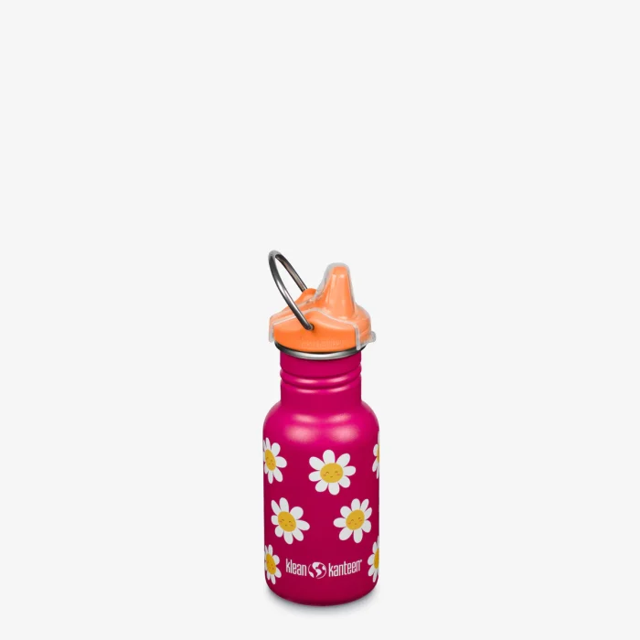 Sticla de apa Klean Kanteen Classic Sippy 355 ml- Happy Flowers - imaginea 1