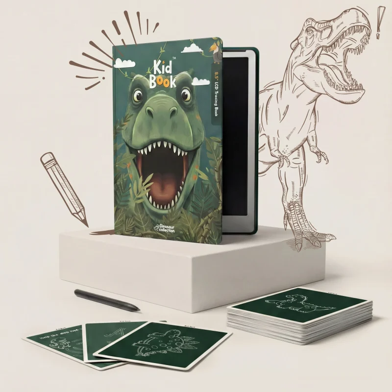 Tabletă grafică cu fișe de desen – KidBook – Dino - imaginea 1