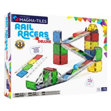 MAGNA-TILES Rail Racers Deluxe, 90 piese - imaginea 1