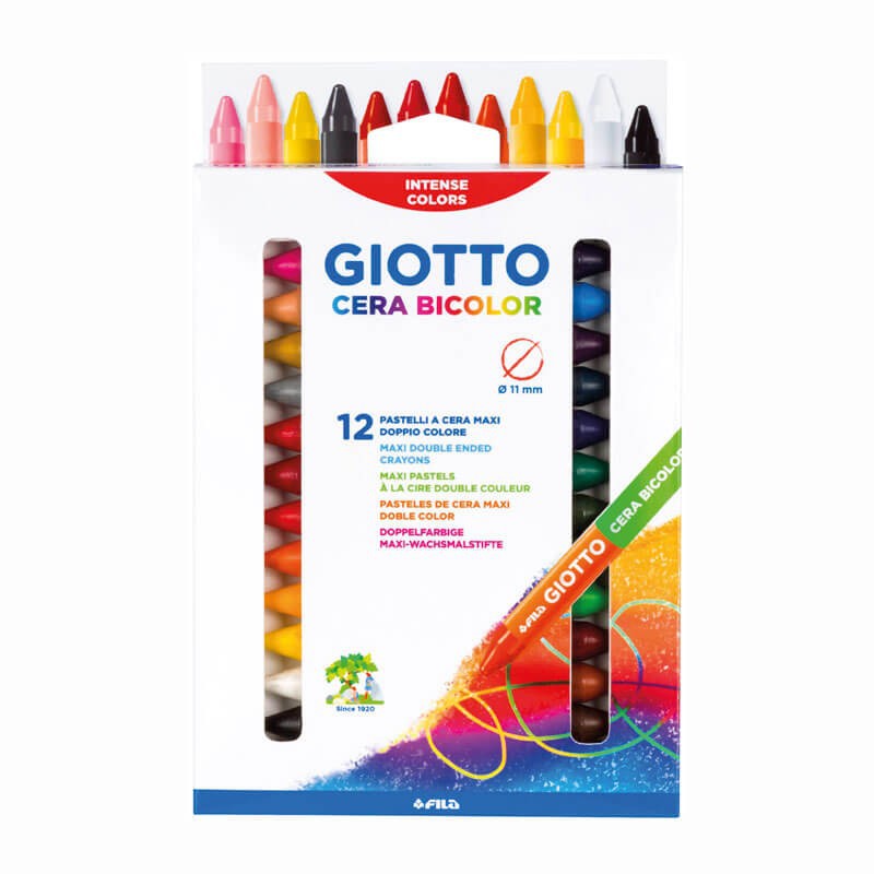 Set 12 creioane cerate Maxi Duo Giotto